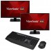 Dual ViewSonic 24" Monitors Plus Logitech Wireless Keyboard And Mouse Combo